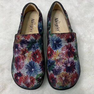 Alegria Keli WIDE KEL-506W Bloomies Flowers Clogs Size 37 Floral Mosaic